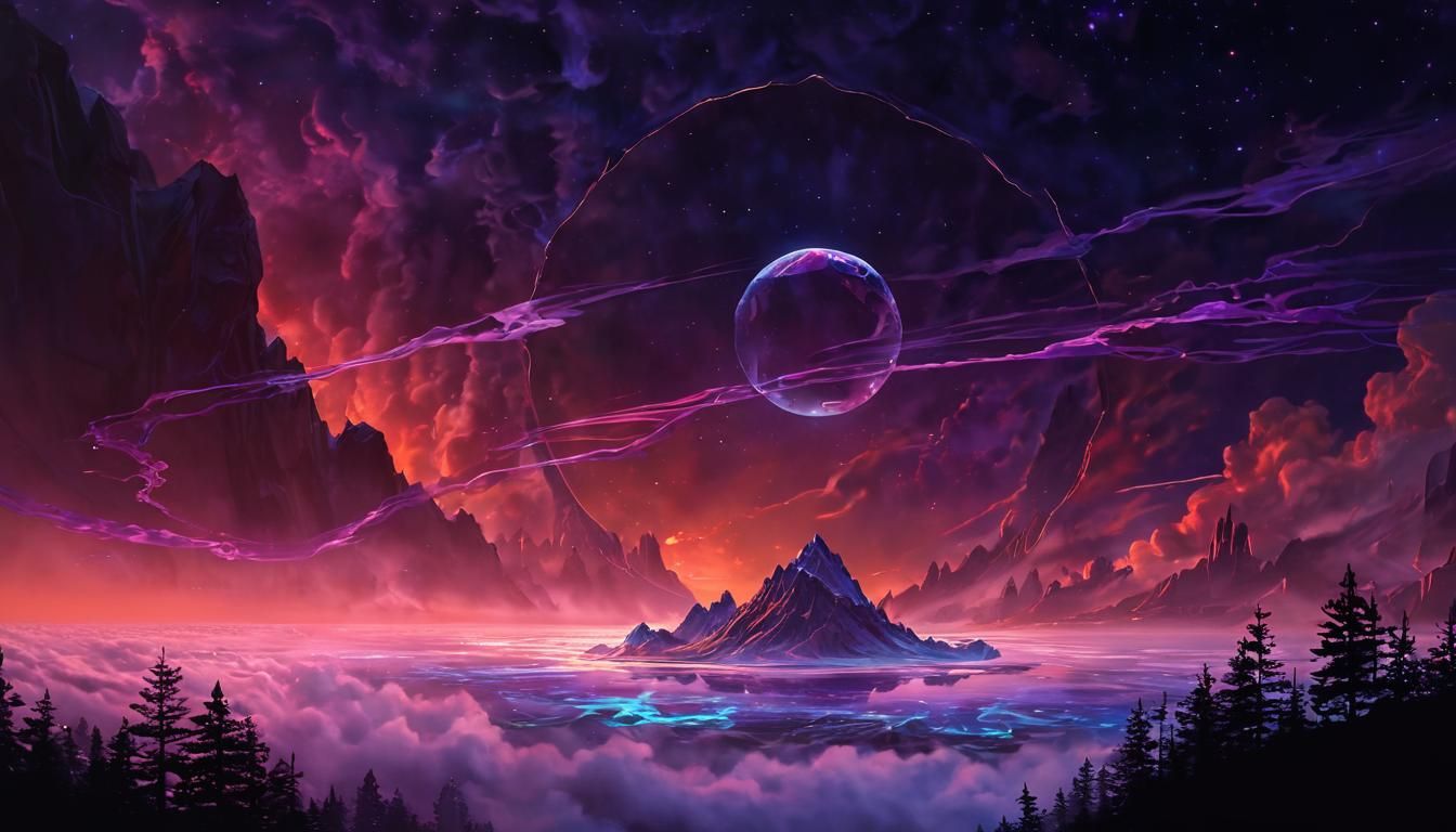 Surreal Portal Sphere Fusion in Vibrant Oil Painting