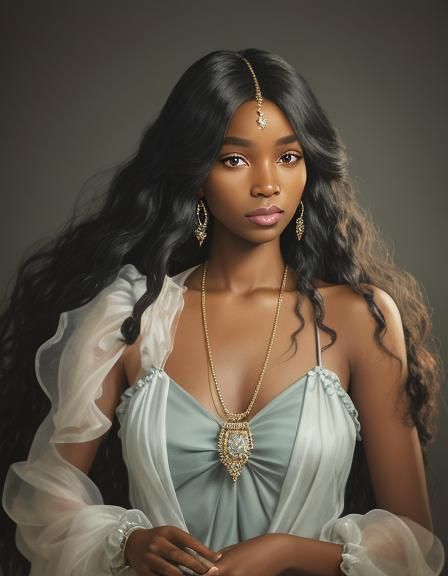 Elegant Portrait of a Woman with Diamond Necklace