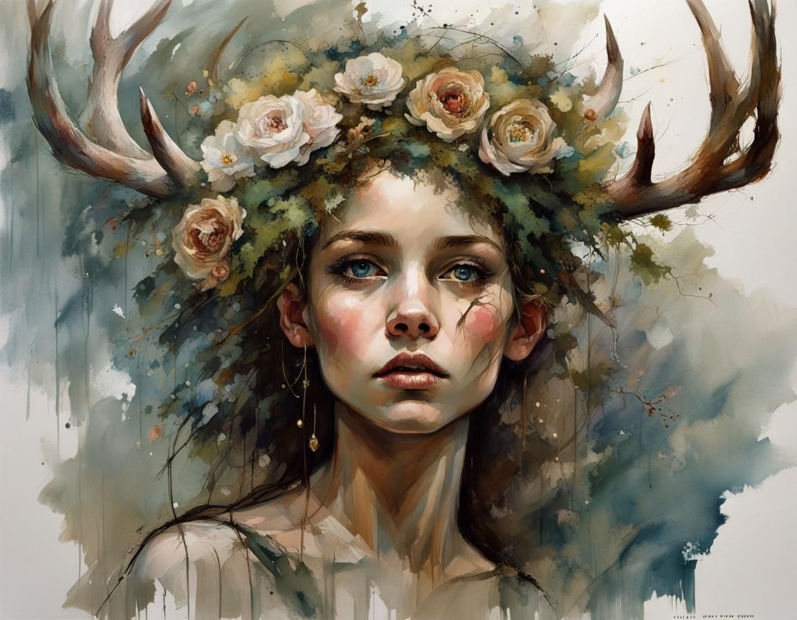 The deer girl from the fairy forest