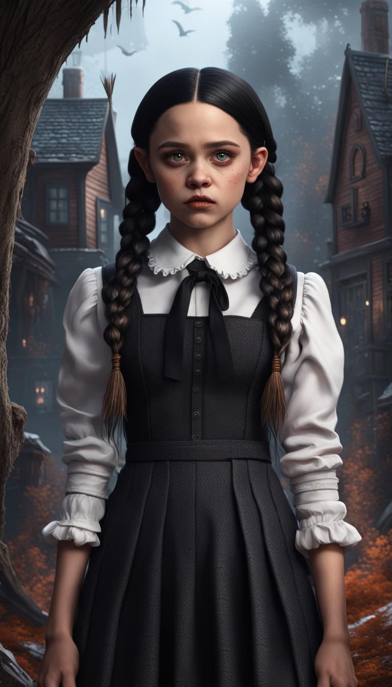 Wednesday Addams Detailed Matte Painting