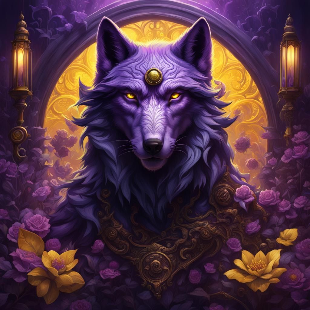 Hyperdetailed Wolf in Dark Fantasy Style