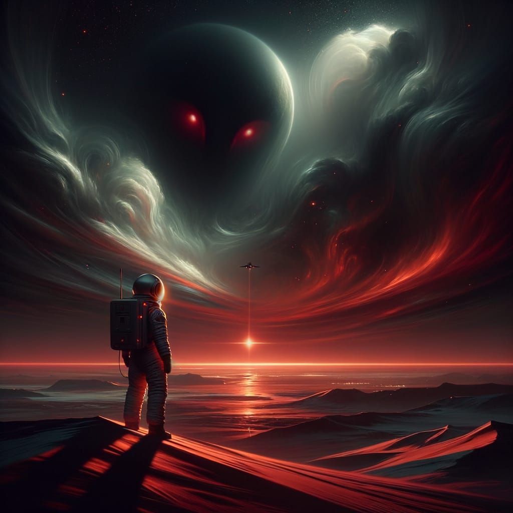 Lonely Space Traveler Discovers Unsettling Alien Landscape