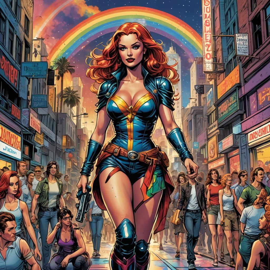 Hollywood Rainbow Bombshell: Comic Book Art