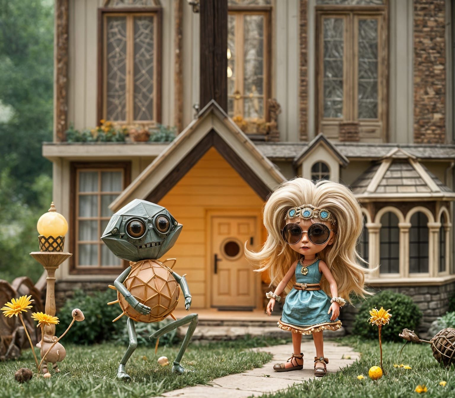 Bacteriophages in Miniature World, Microscopic Photo