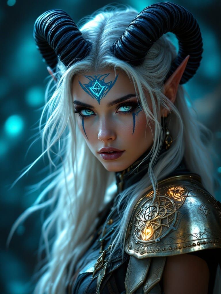 Mystical Warrior in Ethereal Aura