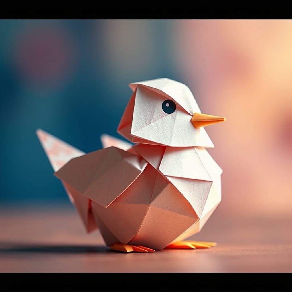 Psyduck Origami Papercraft in 8K Resolution