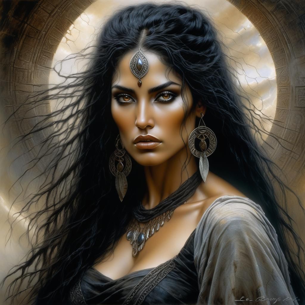 Goddess Portrait in Photorealistic Mixed Media