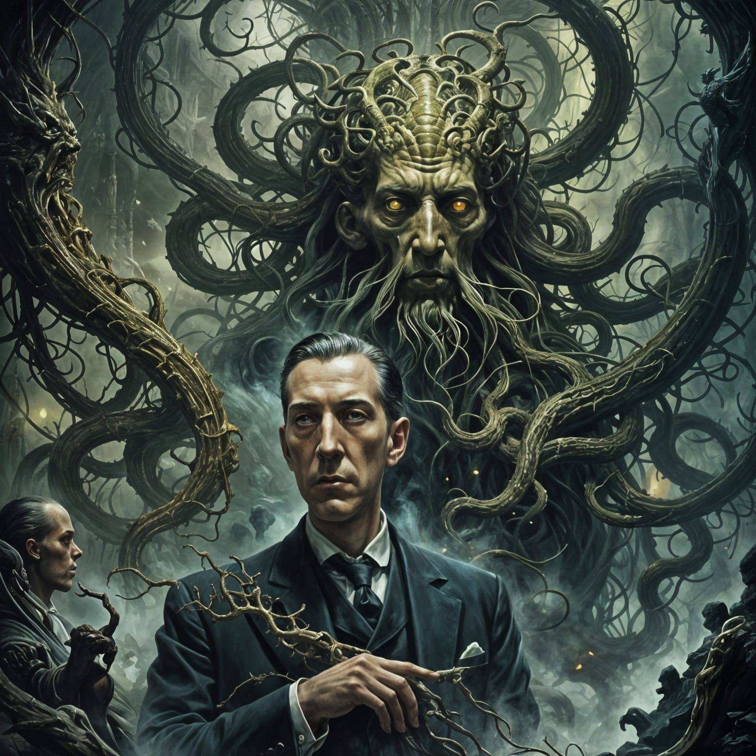 Lovecraft's Whisperer in Darkness Book Cover Art