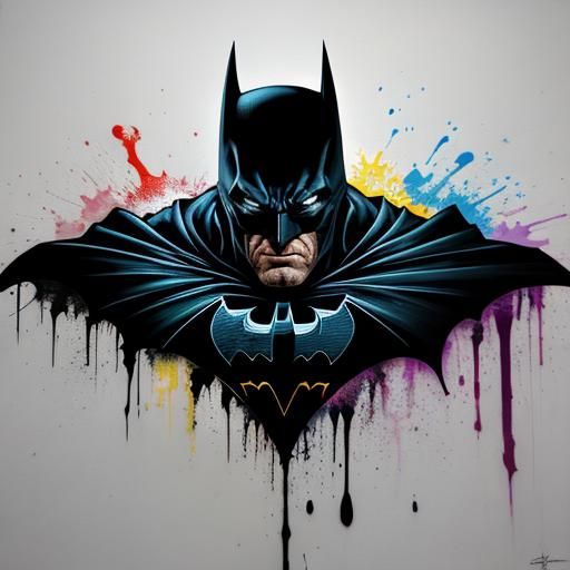 Batman as Scarface in Graffiti Art Style
