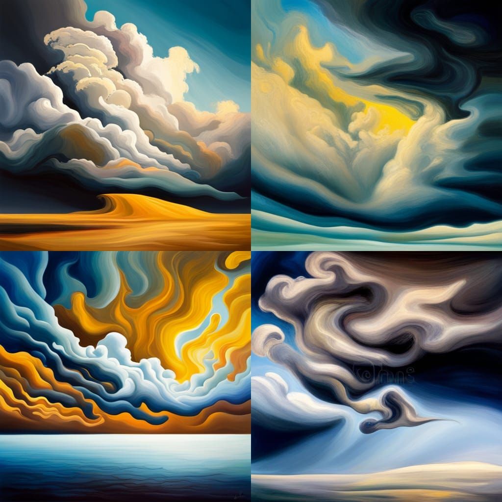 Surreal Storm Clouds in Impressionist Style