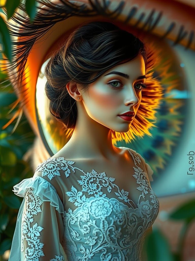 Ethereal Woman in Dreamy, Surrealist Landscape