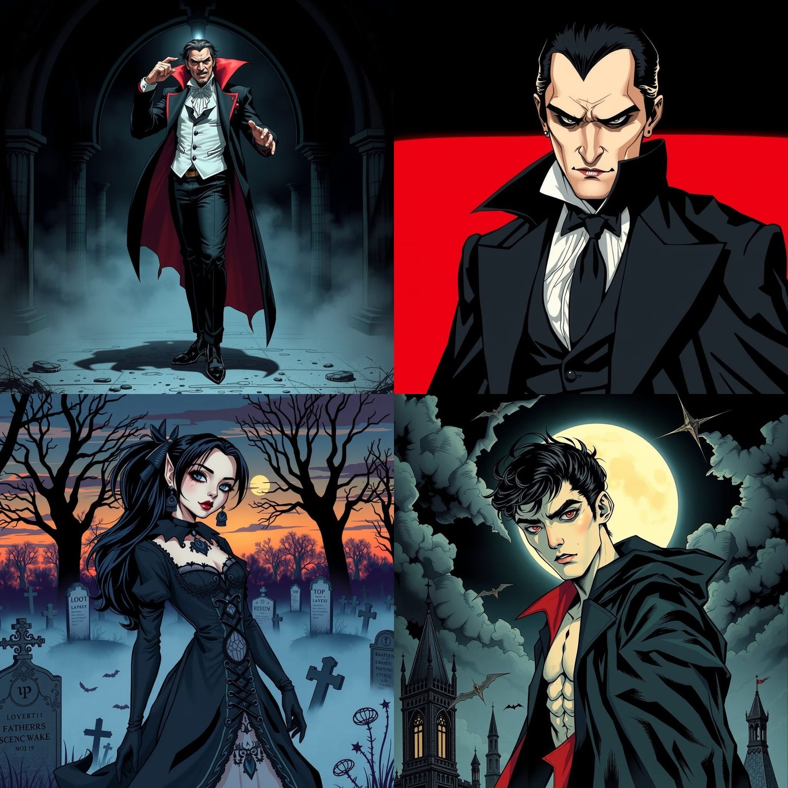 Vampire in Comic Book Style