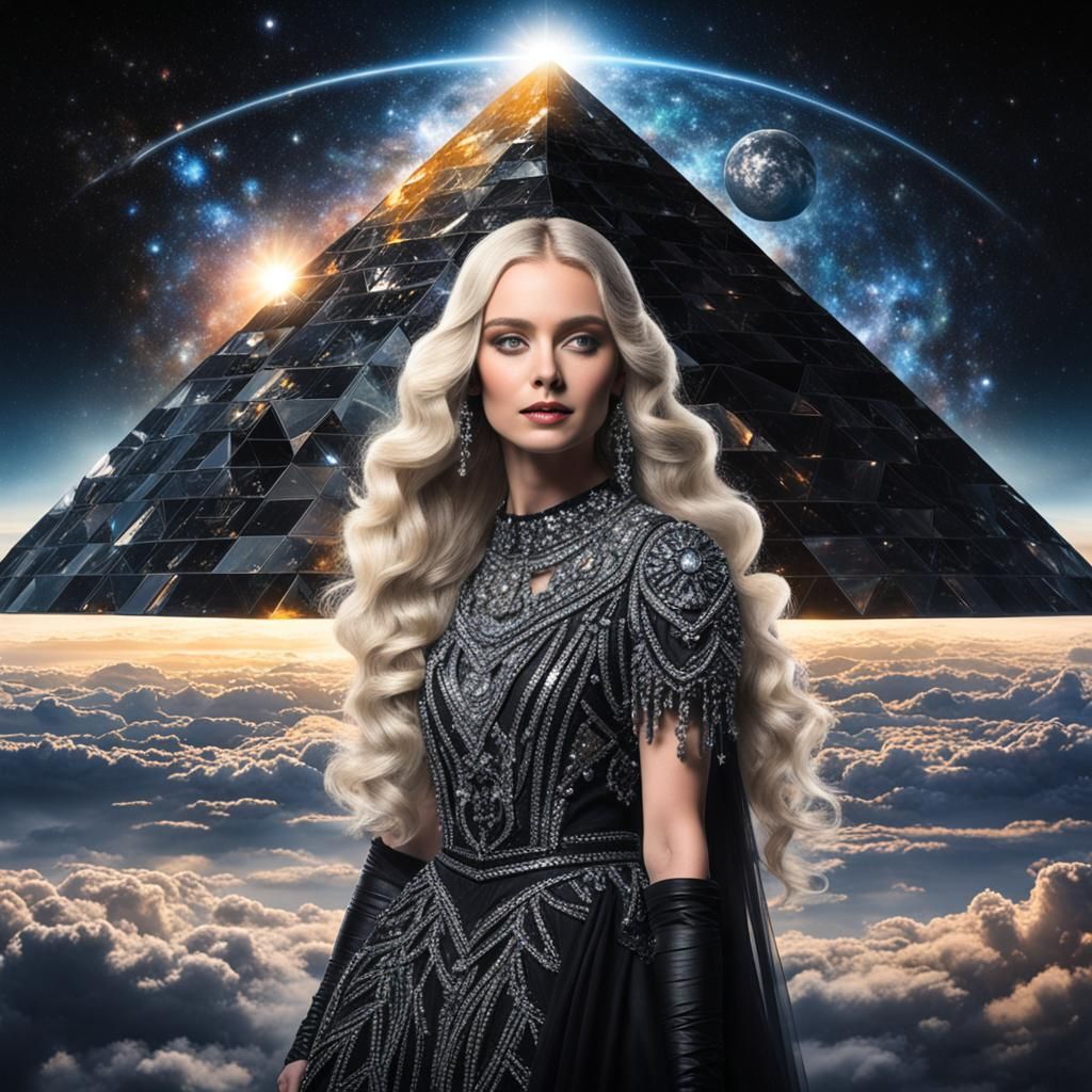 Woman, Crystal Pyramid, Stars and Stardust