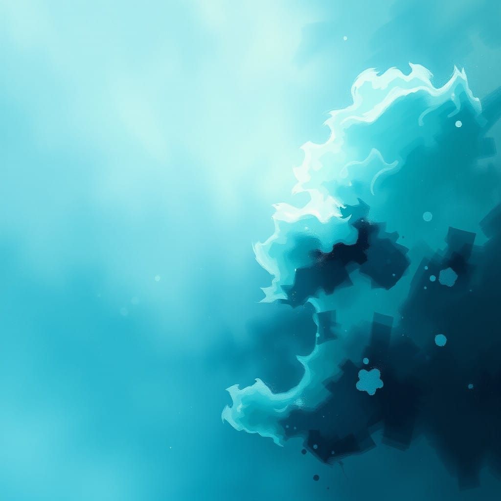 Ethereal Dreamscape in Iridescent Blue-Green