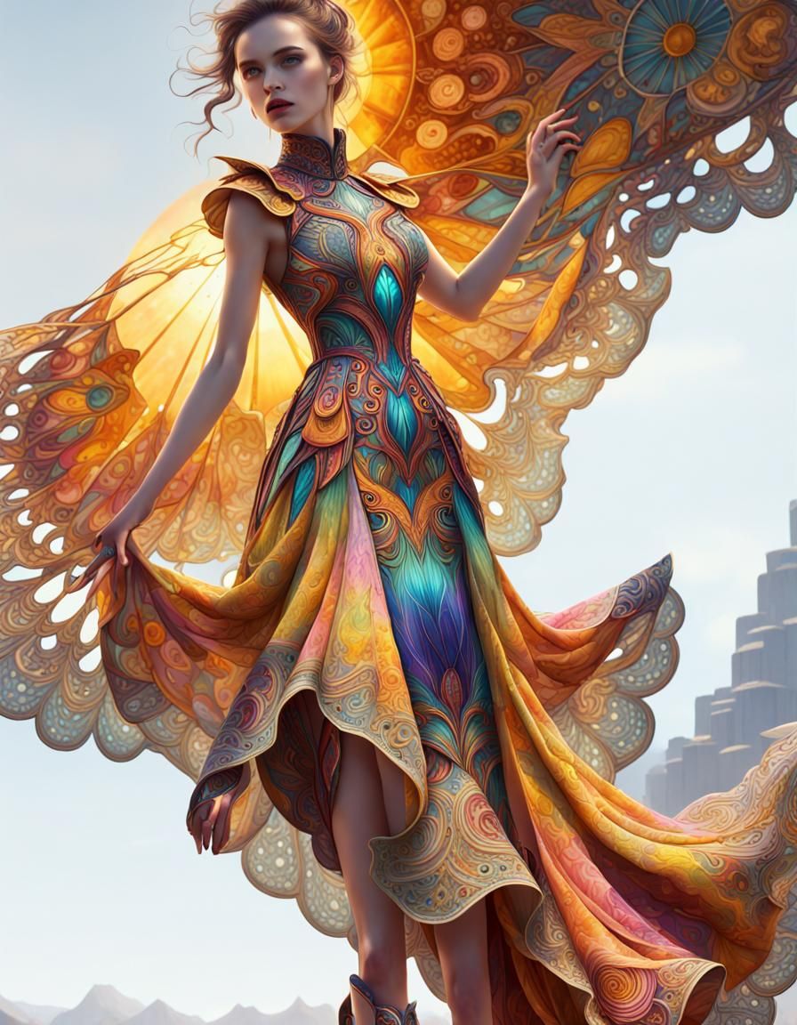 Colorful Modern Dress Concept Art in 8k Resolution