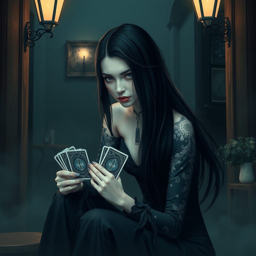 Scandinavian Vampire Shuffling Tarot Cards: Abstract Vector ...