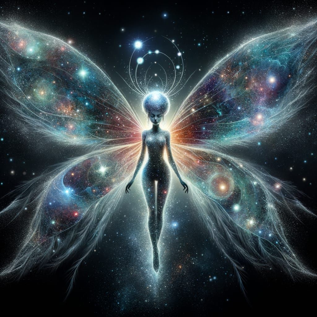Astral Fairy with Galaxy Wings: A Celestial Vision