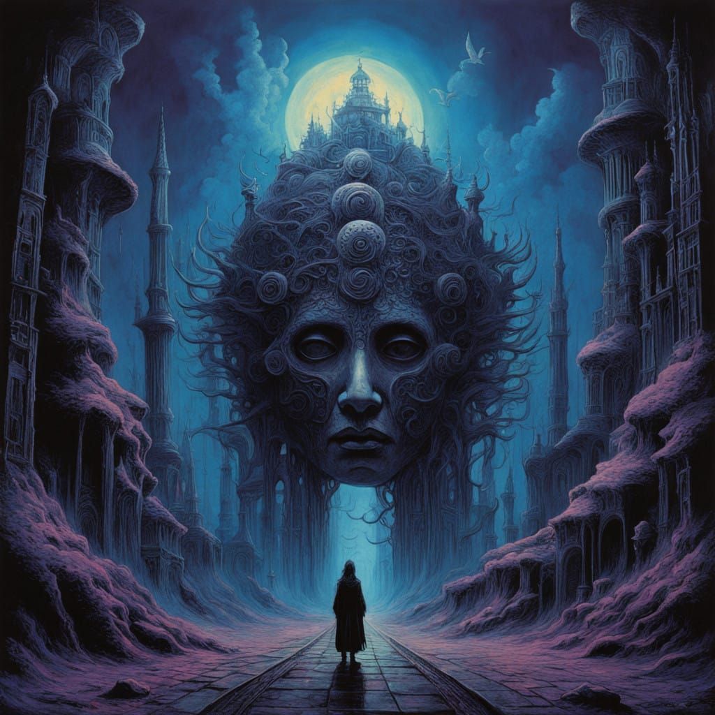 Ethereal Visual Kei Musician in Cosmic Aura