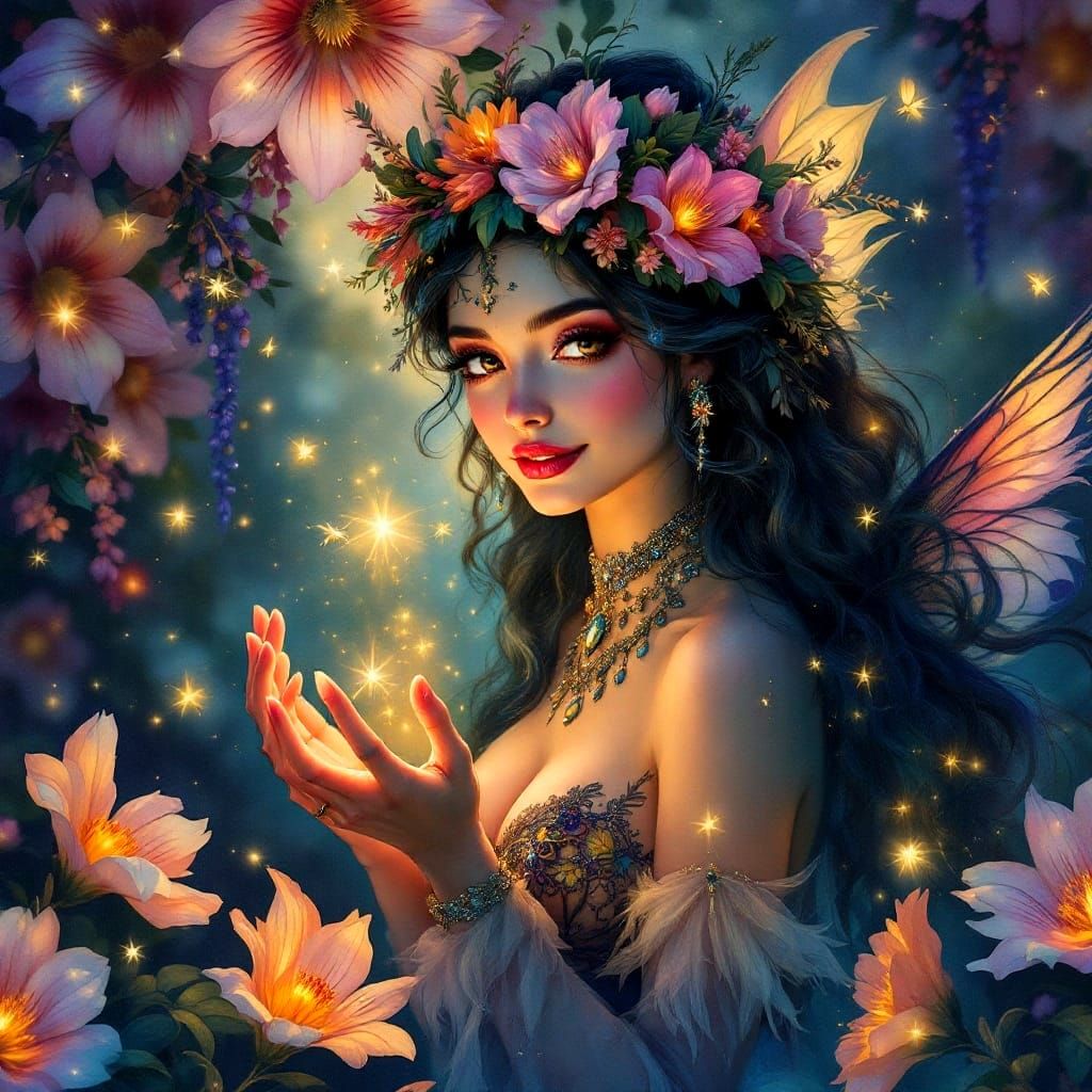 Enchanted Garden Fairy in Vibrant Bloom