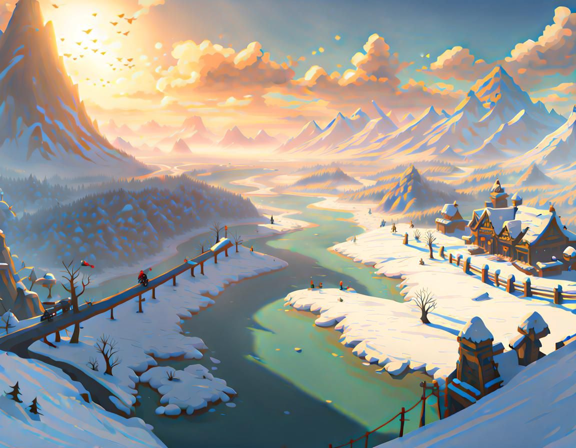 Winter in Hyrule: A Breath of the Wild Panorama