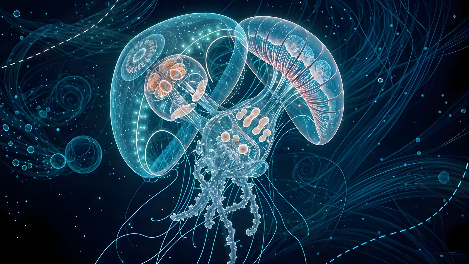 Bioluminescent Jellyfish: Ernst Haeckel-Inspired Anatomical ...