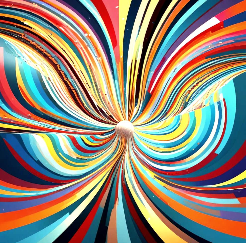 Vibrant Psychedelic Stripes Swirl in Kaleidoscopic Patterns