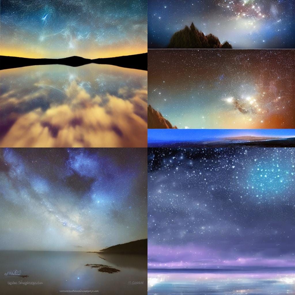 Breathtaking Starlit Night Sky in Digital Painting