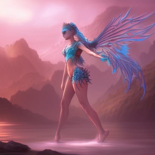 Water Fairy War: Detailed Fantasy Concept Art
