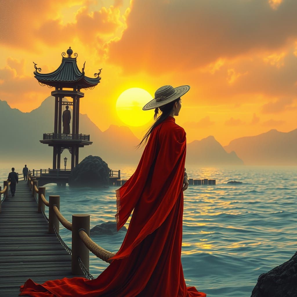 Red Chinese Woman