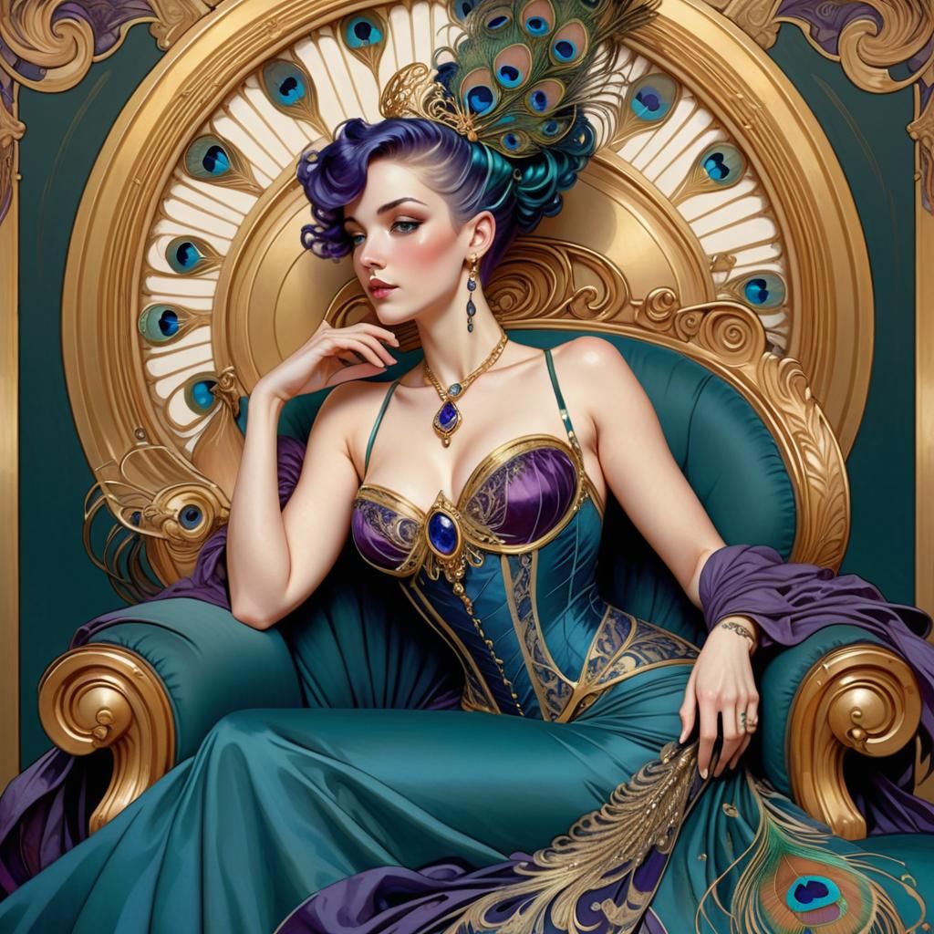 Gilded Age Peacock Personified