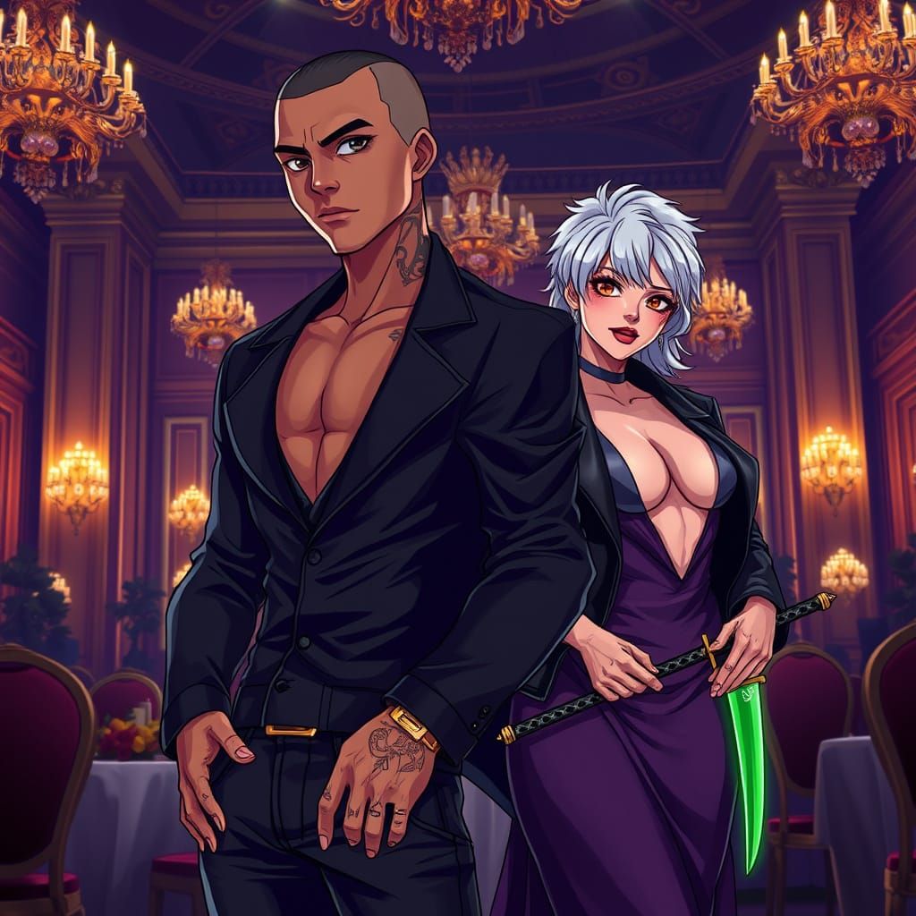 Anime-Inspired Haitian Hero Dominates Opulent Banquet Hall