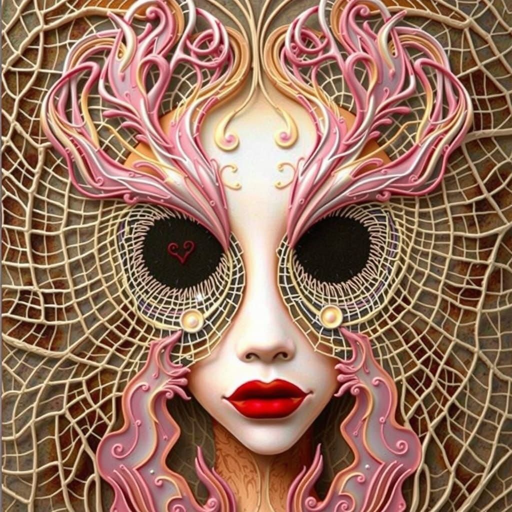 Enigmatic Amoeboid Nymph with Intricate Formworks and Styliz...