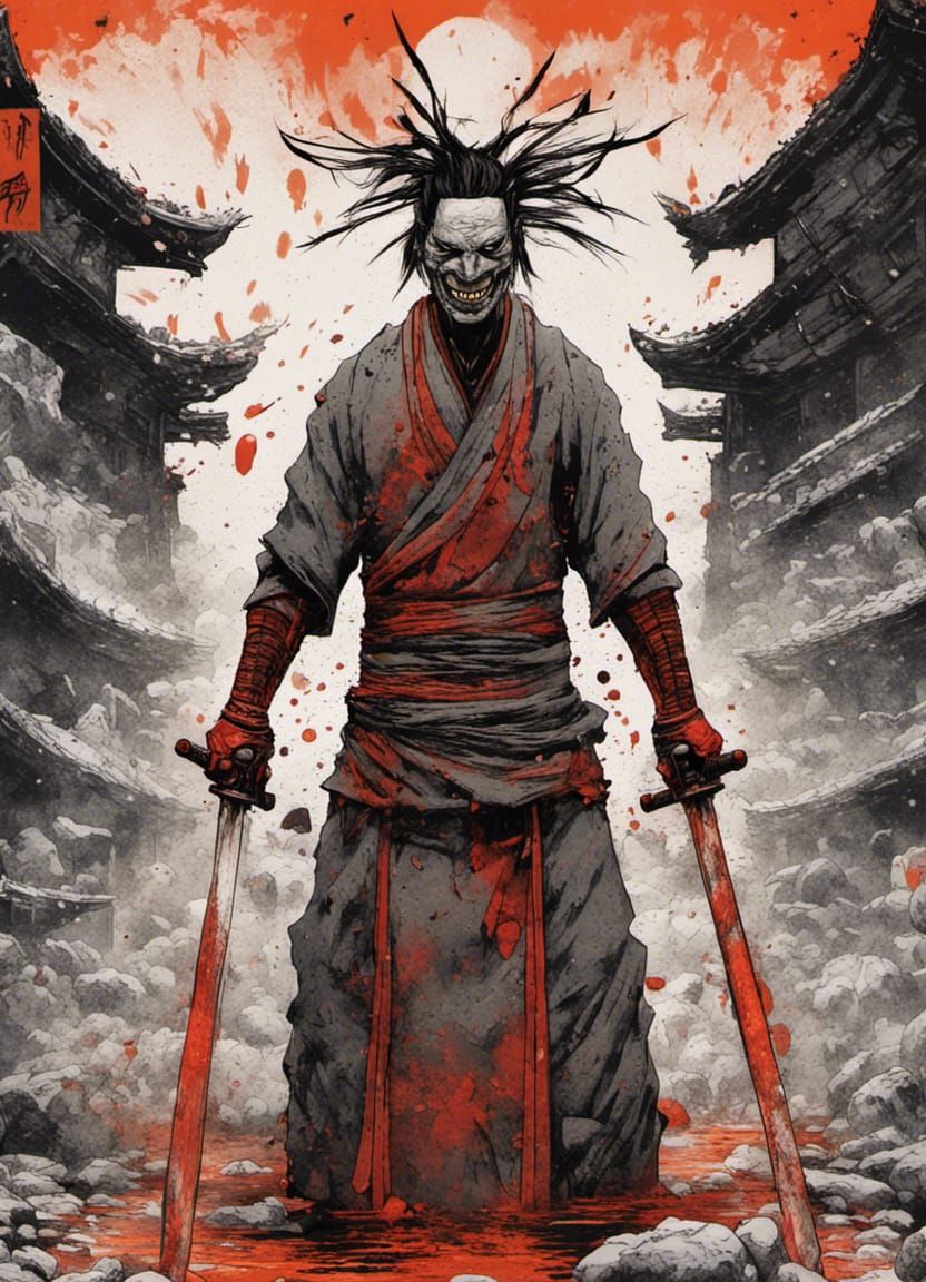 Undead Samurai Warrior in Graphic Novel Style