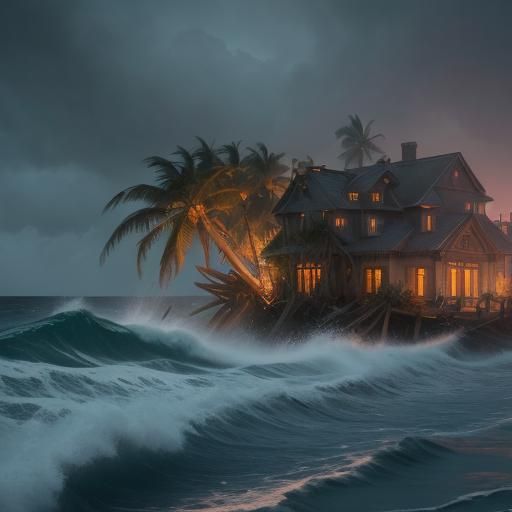 Hurricane Unleashes Fury: Dark Fantasy Concept Art