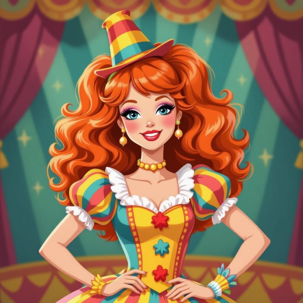 Barbie as a Whimsical Circus Clown