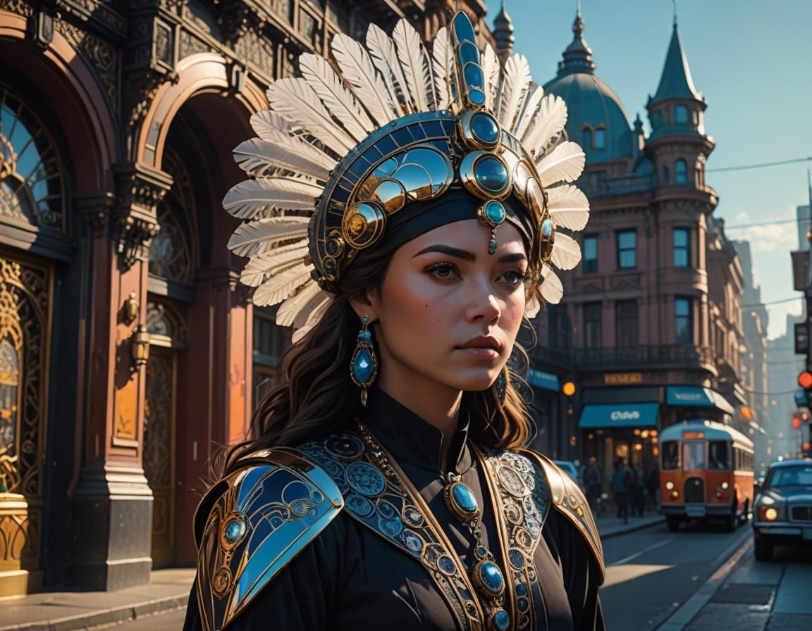 Ornate Gipsy Queen in Art Deco Splendor