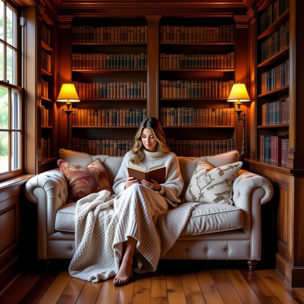 Cozy Reading Corner in Hygge Style