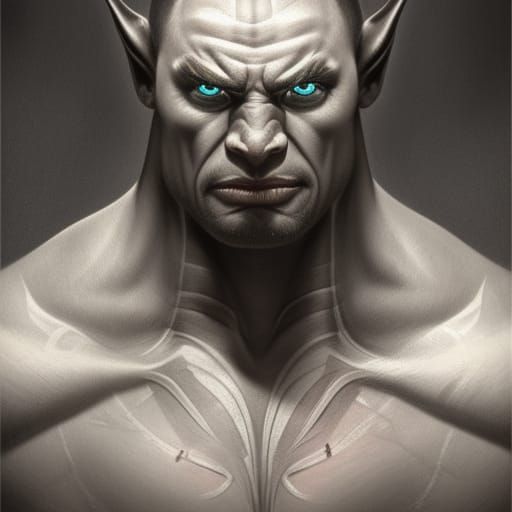 Muscular Orc Portrait with Tribal Tattoos