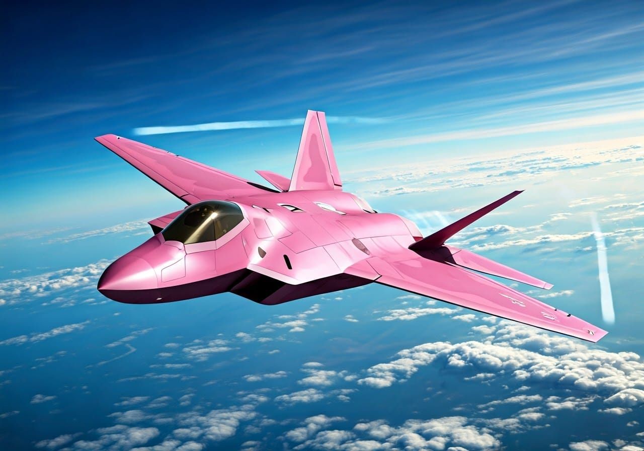 Futuristic Stealth Fighter Soars Through Celestial Skies