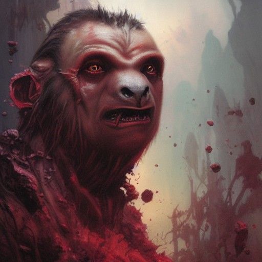 Dracula Sloth Orc Hybrid as Oil Painting