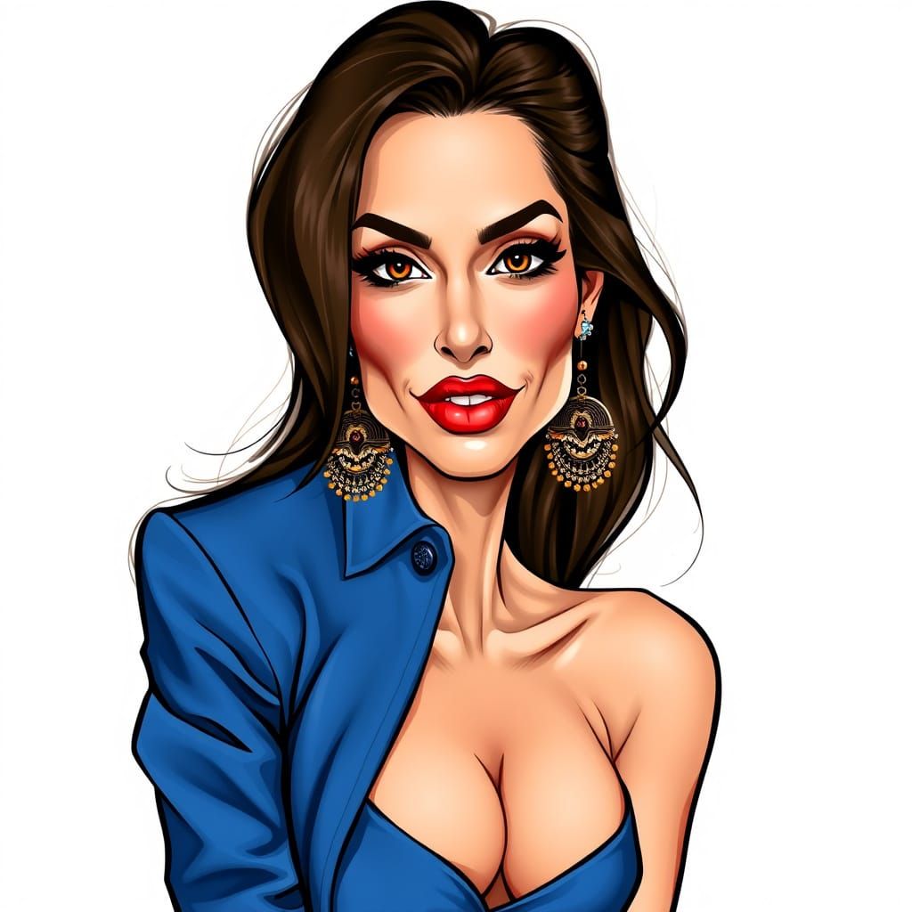 Monica Bellucci Caricature in 8K