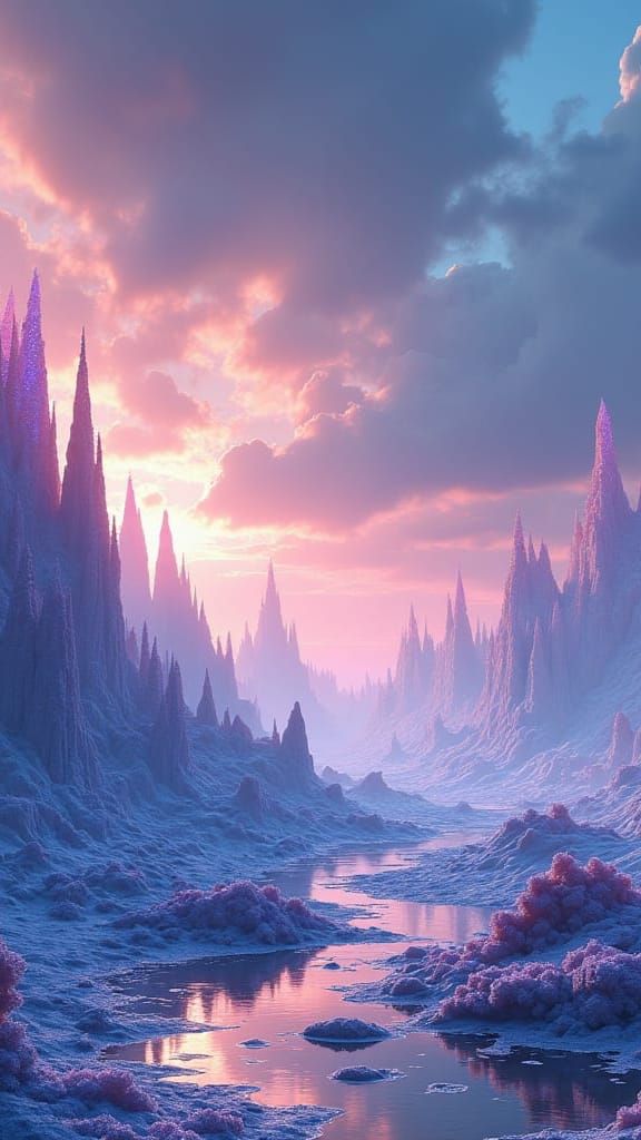 Detailed Matte Painting of Geological Phenomena