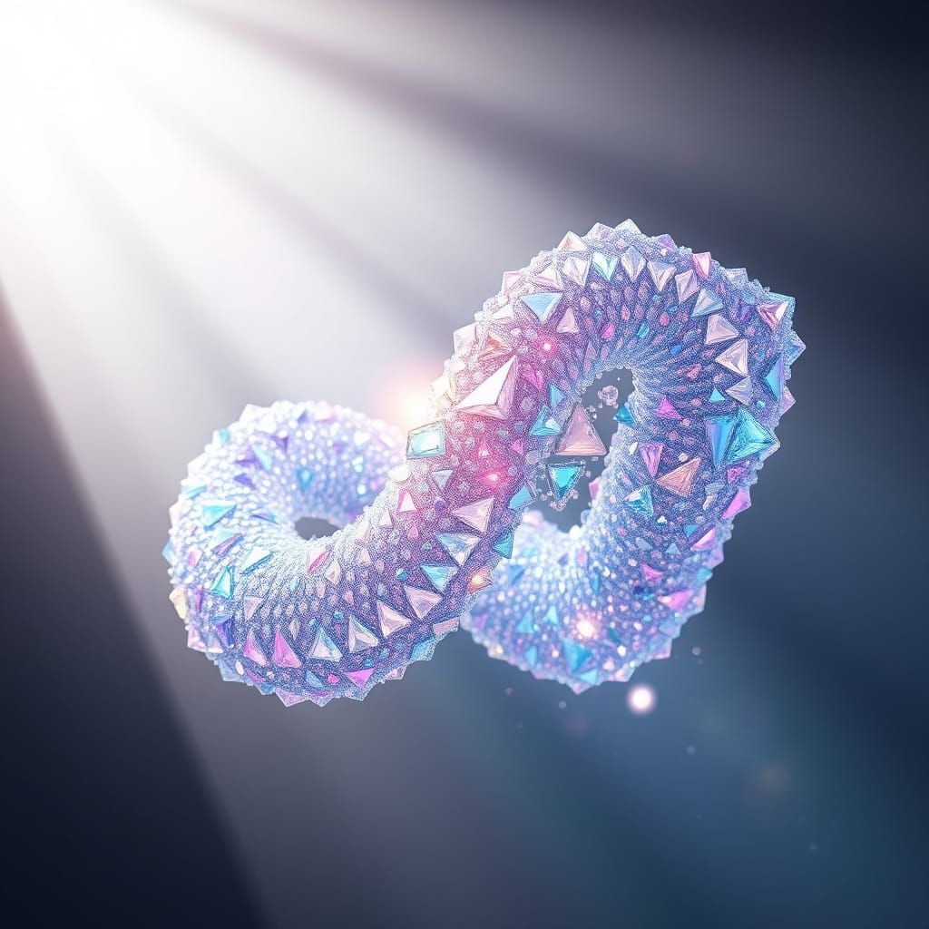 Shimmering Crystal Form in Ethereal Light