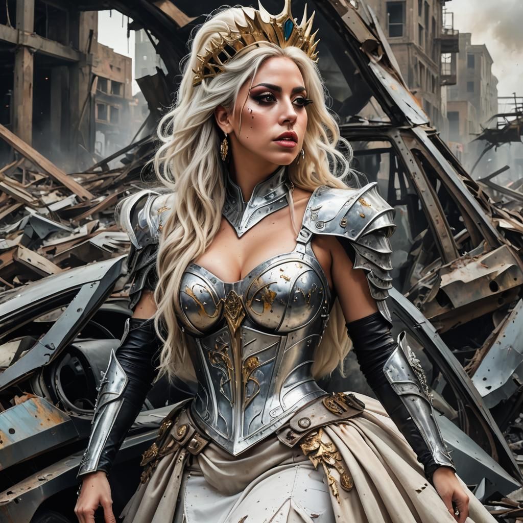 Post-Apocalyptic Punk Leader in Acrylic Painting