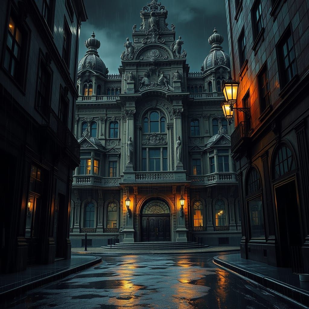Baroque Mafia Headquarters in Dark Alleyway
