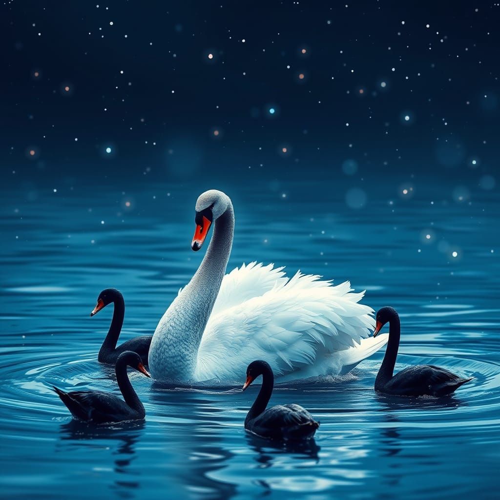 Black Swan in a Dark Lake