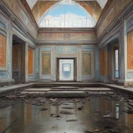 Abandoned Temple: Serebriakova and Warhol Inspired Art