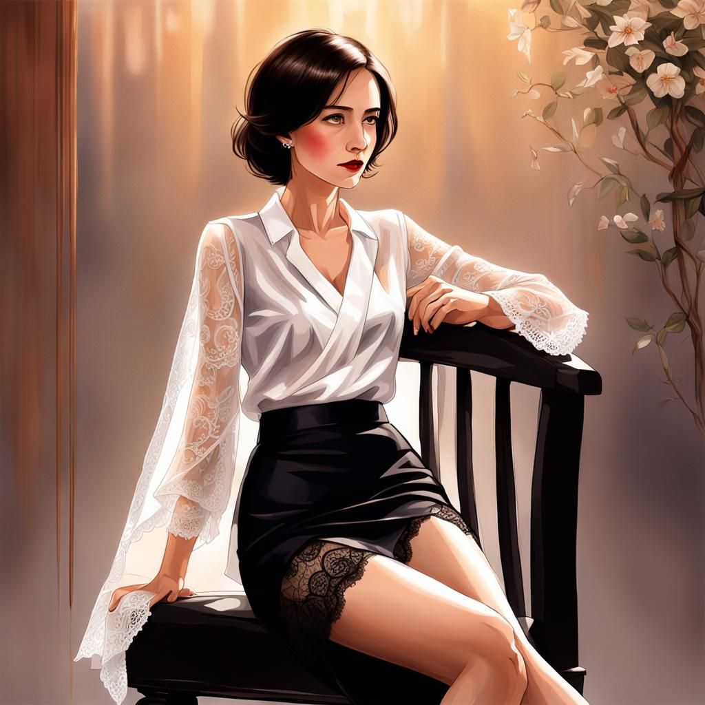 Maia Sandu in Elegant Anime Style Portrait