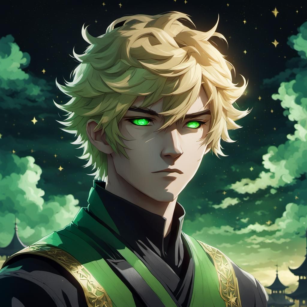 Blond Ninja in Eerie Gothic Anime Style