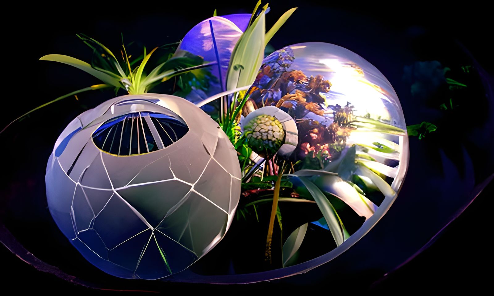 Futuristic Biosphere Oasis: A Solarpunk Concept Art